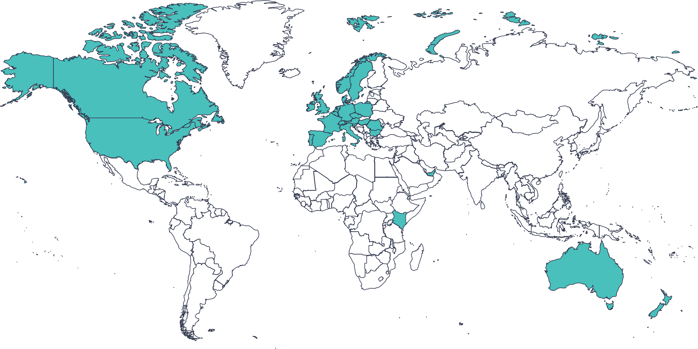 World map with Currency Accounts available