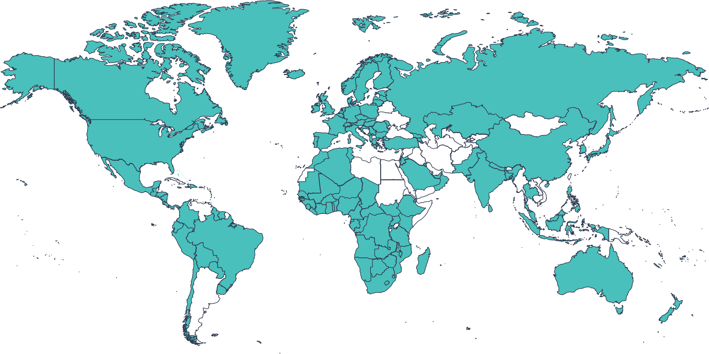 World map with Foreign Exchange available